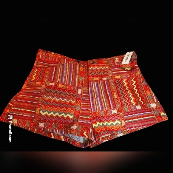 NWT Cider Women's Retro Boho 3X Short Short ,zips belt loops new - Picture 15 of 16